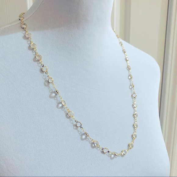 Clear Glass Rosary Chain Necklace - Picture 2 of 8